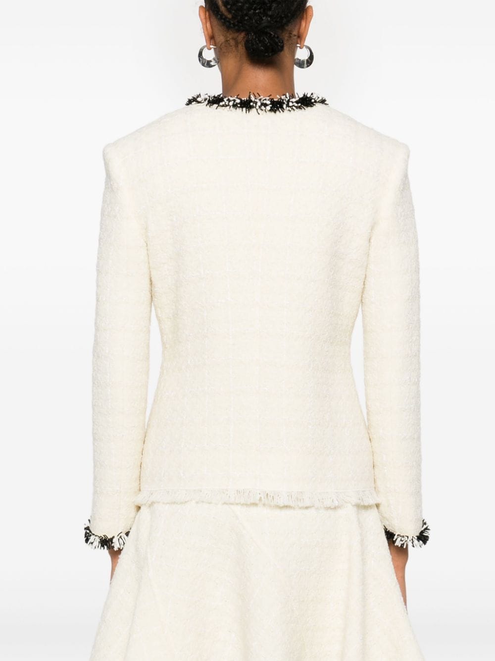 Givenchy Beige Tweed Jacket with Bead Embellishment image 2