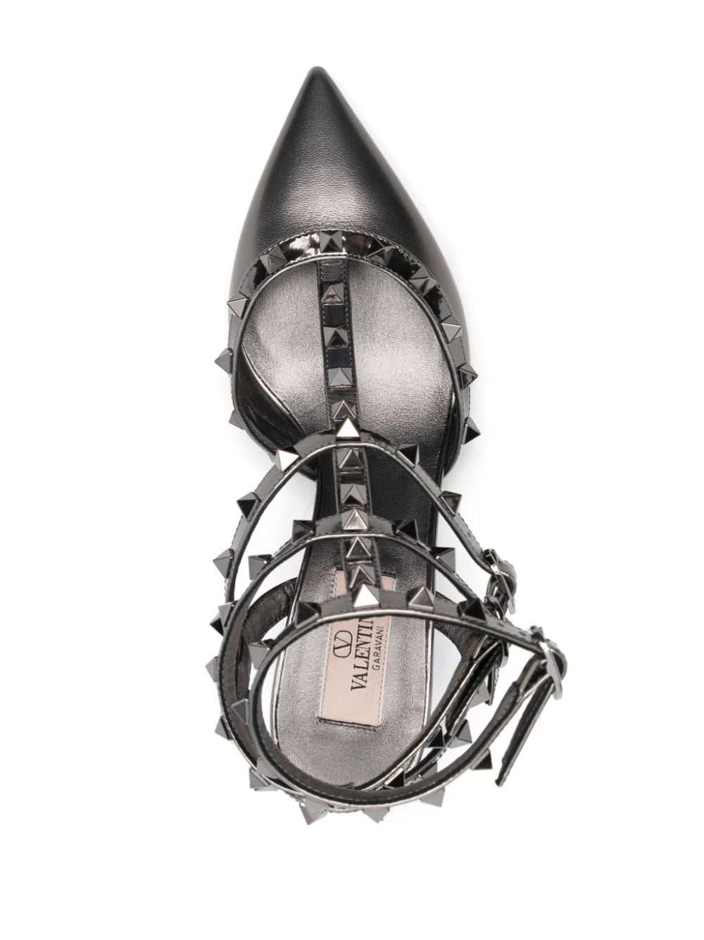 Valentino Garavani Rockstud Cage Ankle Strap Heels - Grey image 1