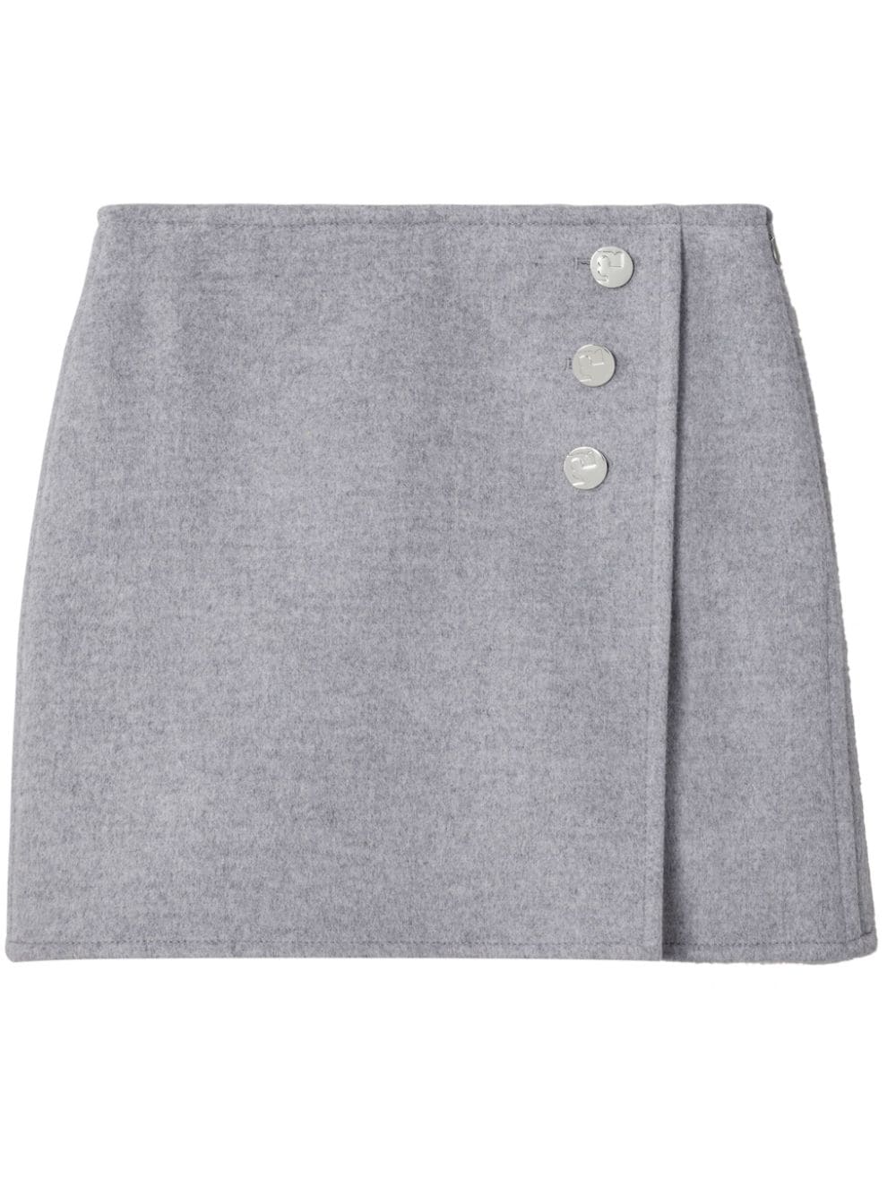 Tory Burch Grey Wool Mélange Wrap Skirt image 0