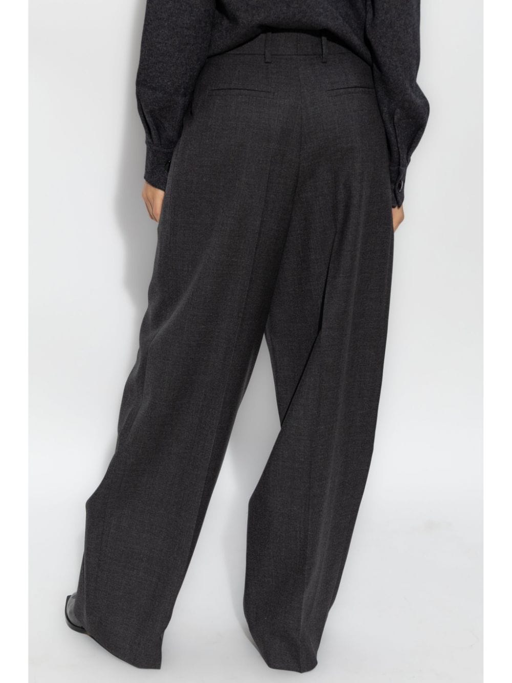 Givenchy Grey Virgin Wool Wide Leg Trousers image 2