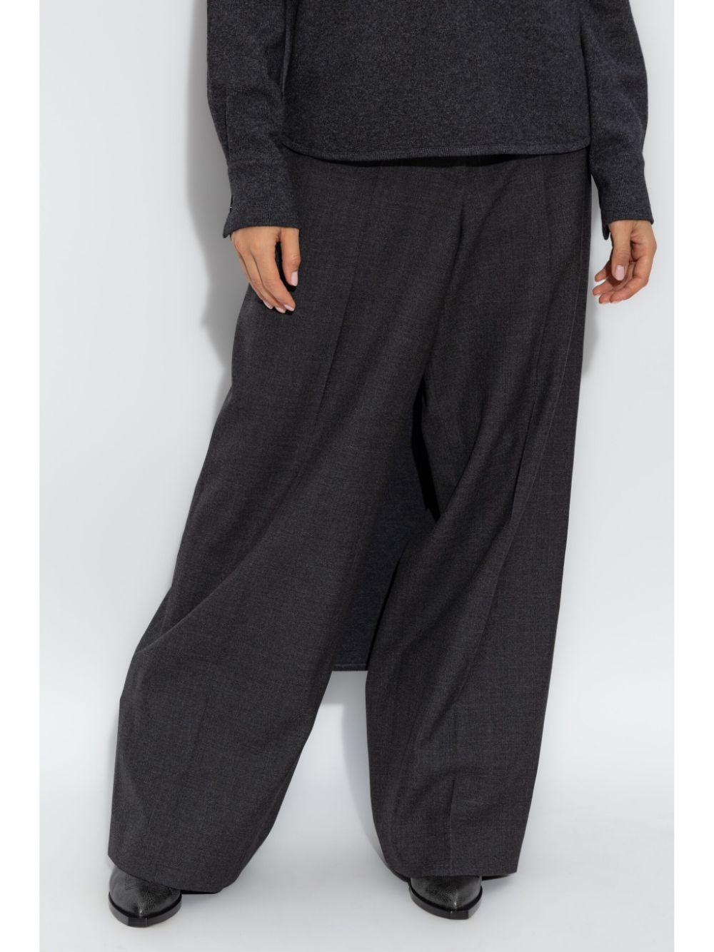 Givenchy Grey Virgin Wool Wide Leg Trousers image 4