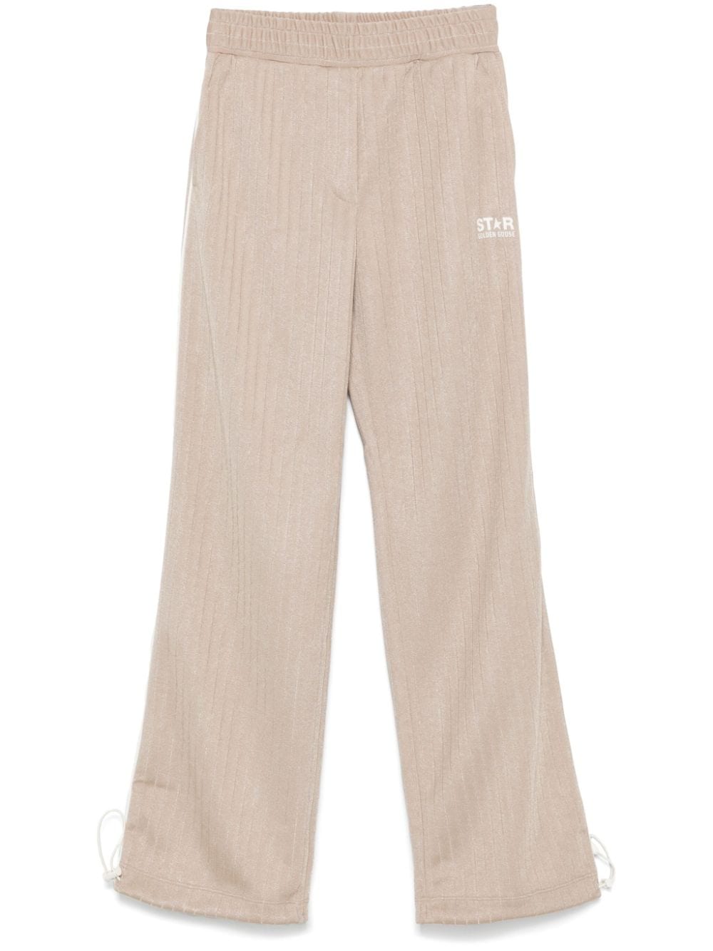 Golden Goose Women's Wide Leg Ribbed Trousers with Logo Print image 0