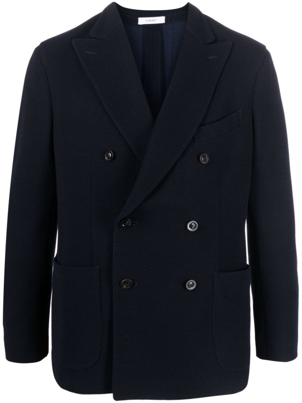 Boglioli Midnight Blue Virgin Wool Blend Double-Breasted Jacket image 0