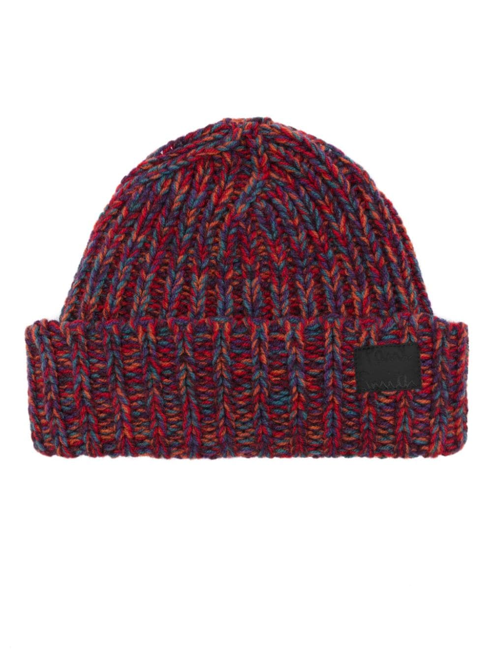 Paul Smith Men's Red Chunky Ribbed Lambswool Beanie image 0