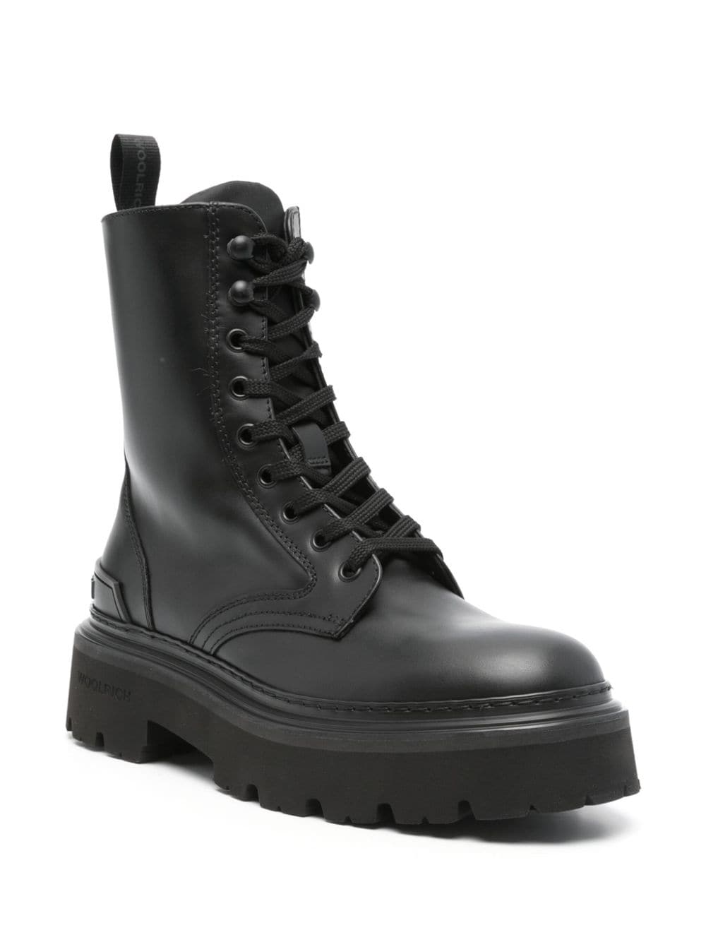 Woolrich Black Leather Ankle Boots image 2