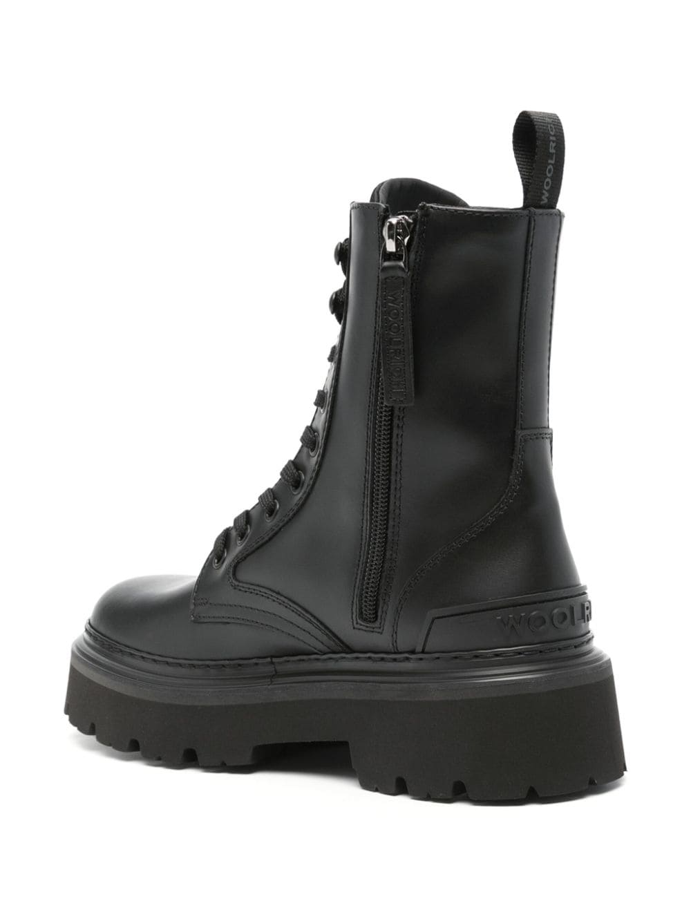 Woolrich Black Leather Ankle Boots image 3