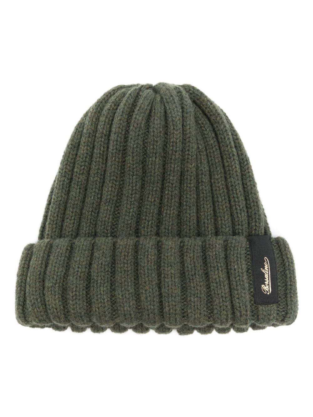 Borsalino Green Cashmere Ribbed Knit Hat image 0