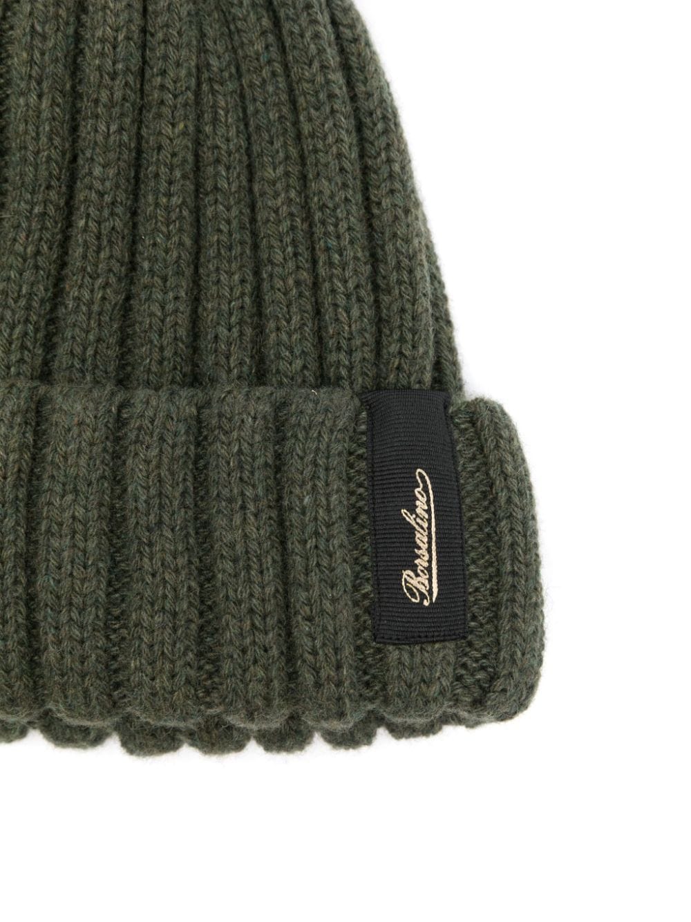 Borsalino Green Cashmere Ribbed Knit Hat image 1