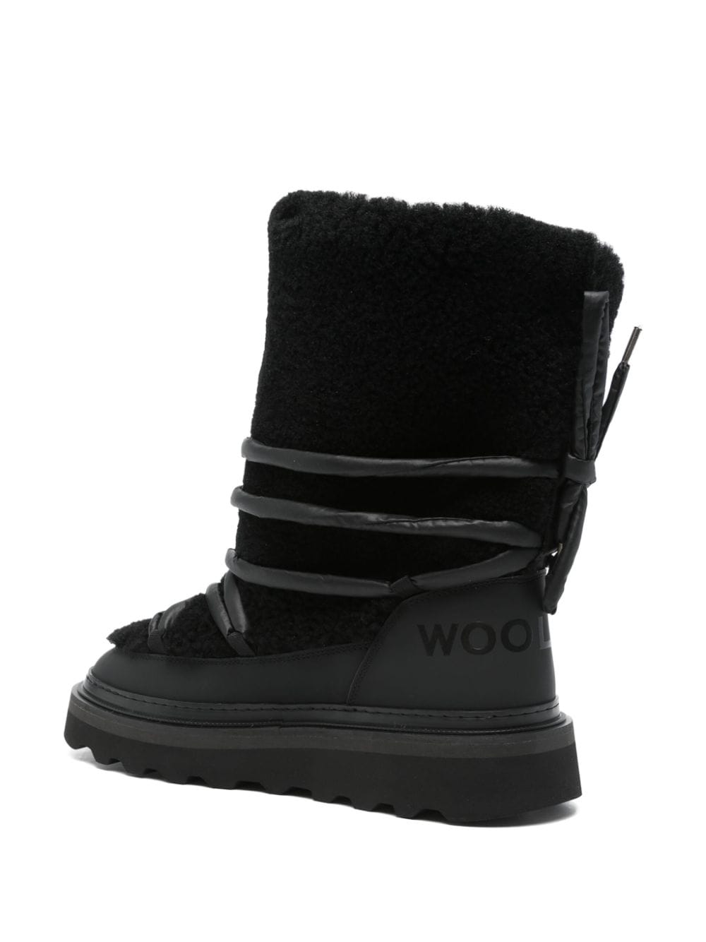 Woolrich Black Shearling Lined Lace-Up Boots image 3