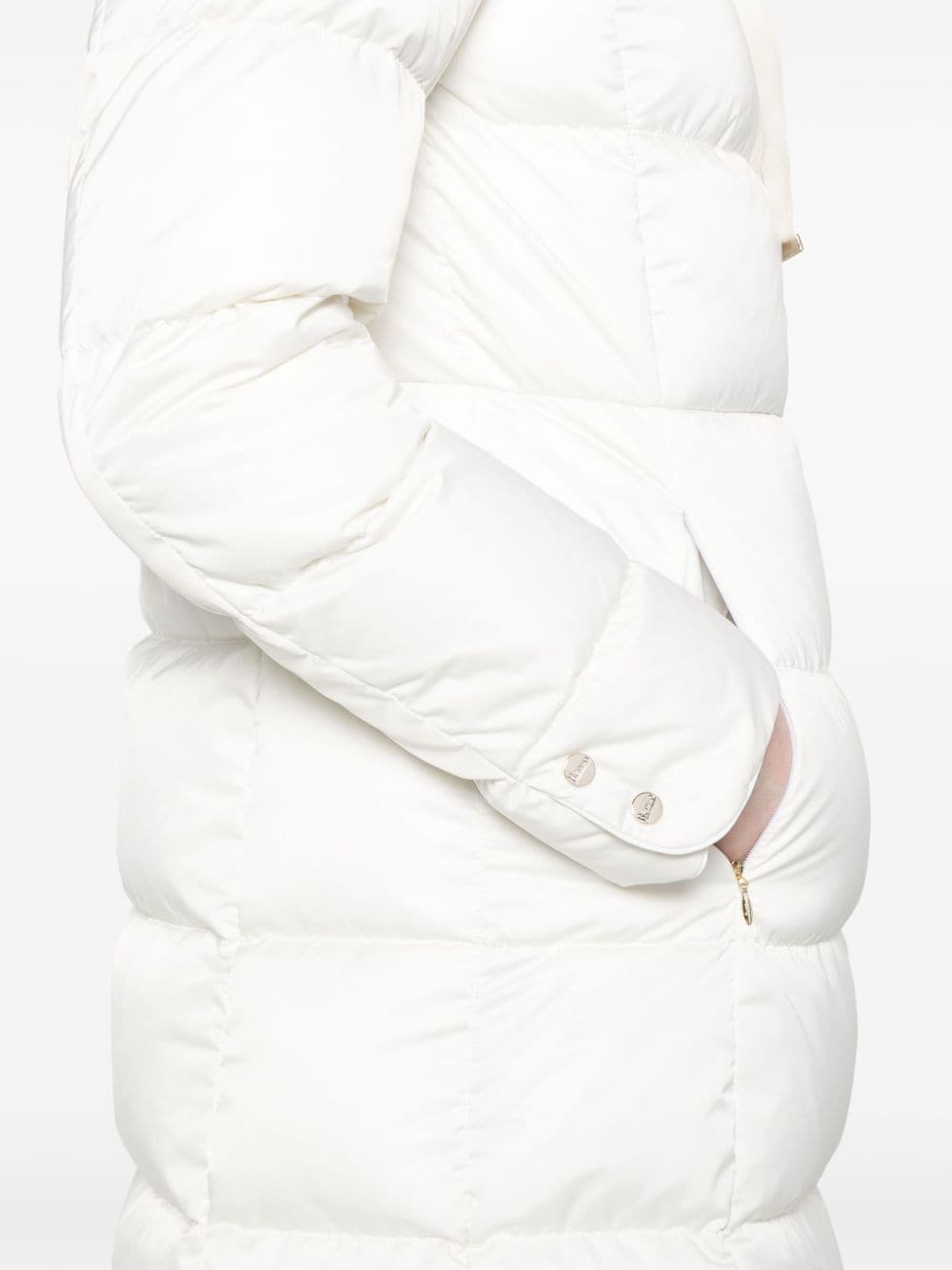 Herno White Quilted Down Blend Coat image 1