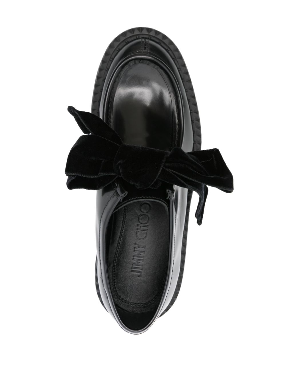 Jimmy Choo Women's Black Leather Lace-Up Flat Shoes image 2