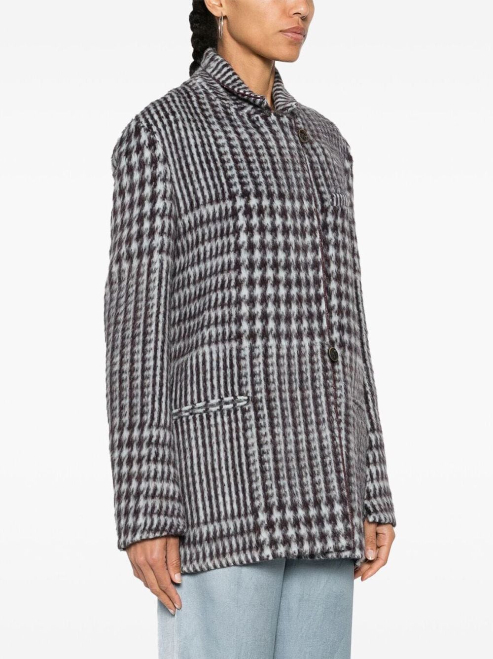 Forte Forte Grey Wool Checked Coat image 2