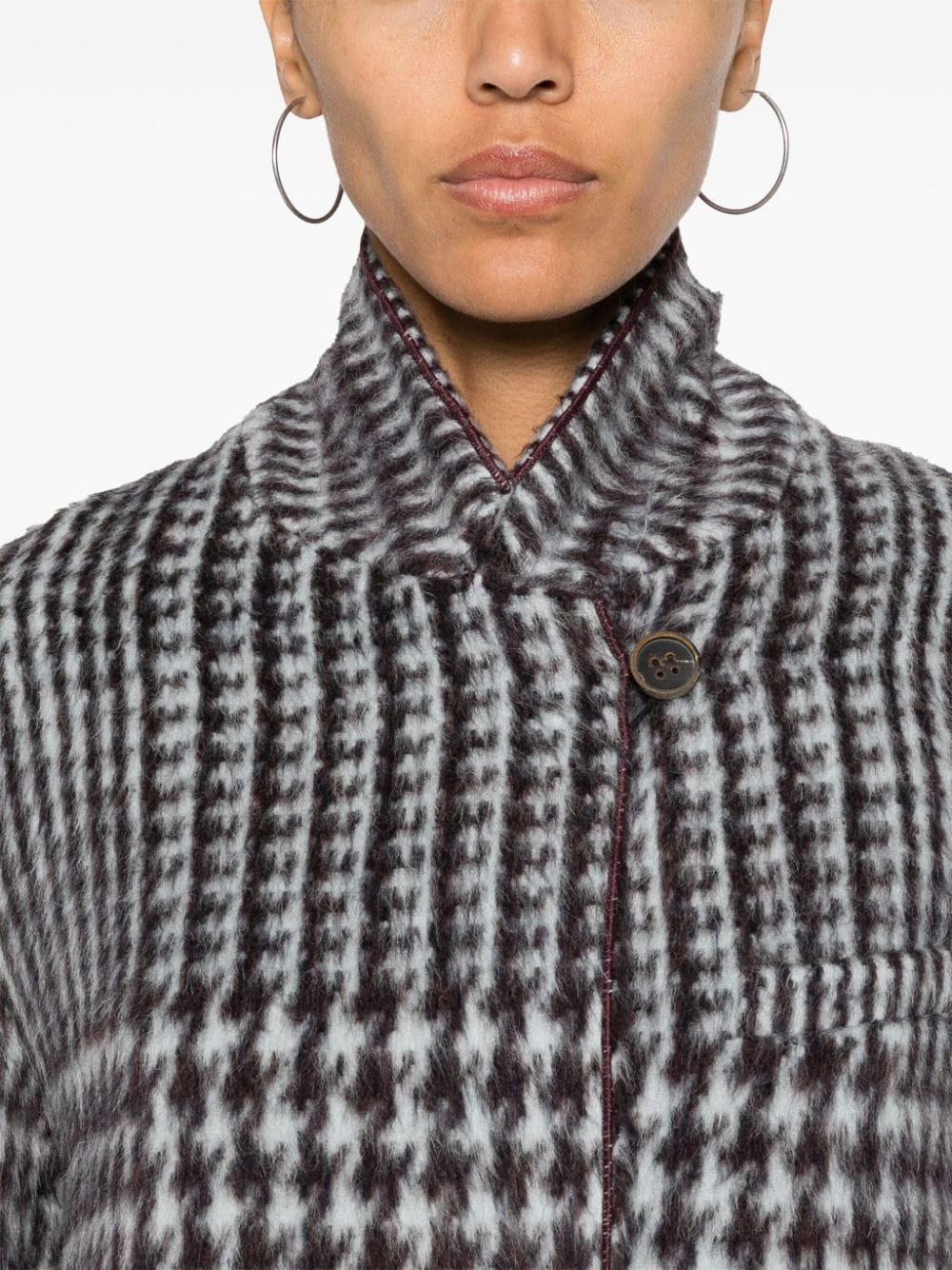 Forte Forte Grey Wool Checked Coat image 3