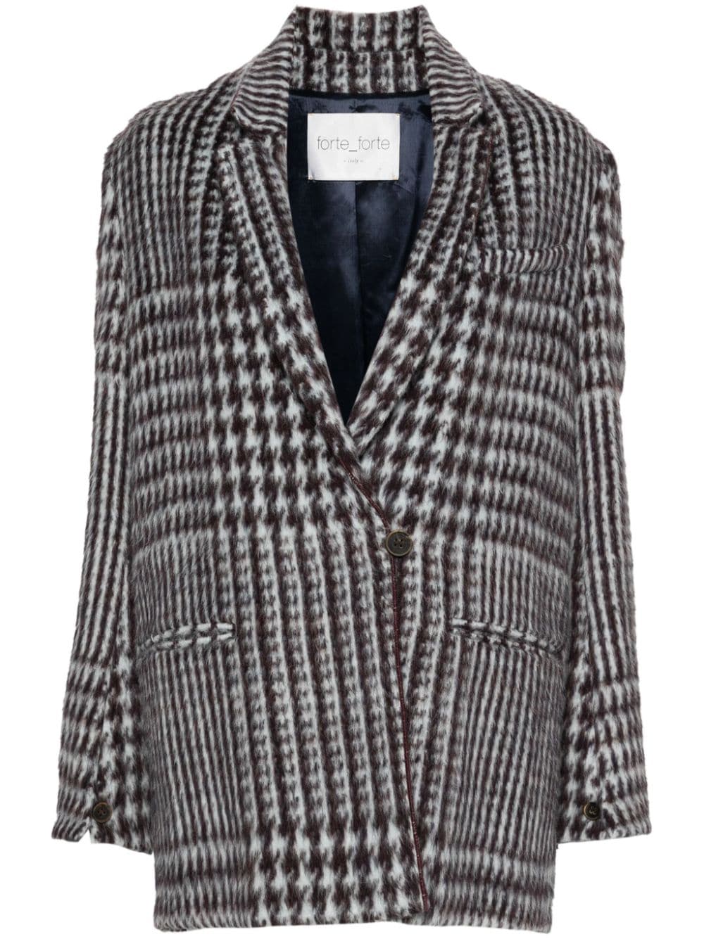 Forte Forte Grey Wool Checked Coat image 0