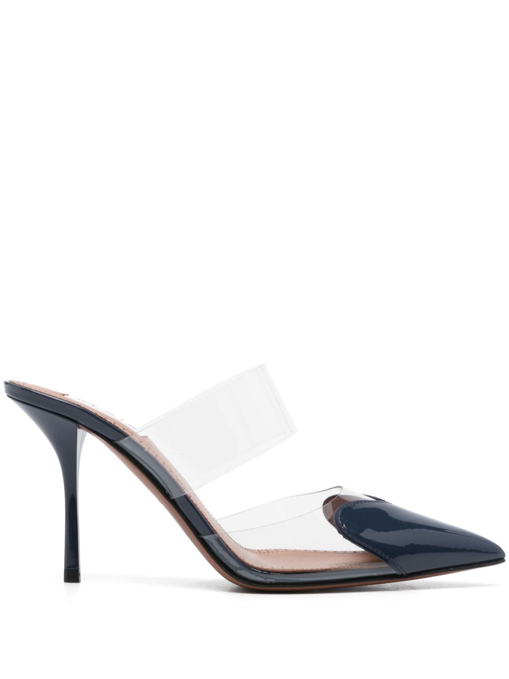 Alaia Blue Patent Leather Panelled Sandals with Heart Detail image 0