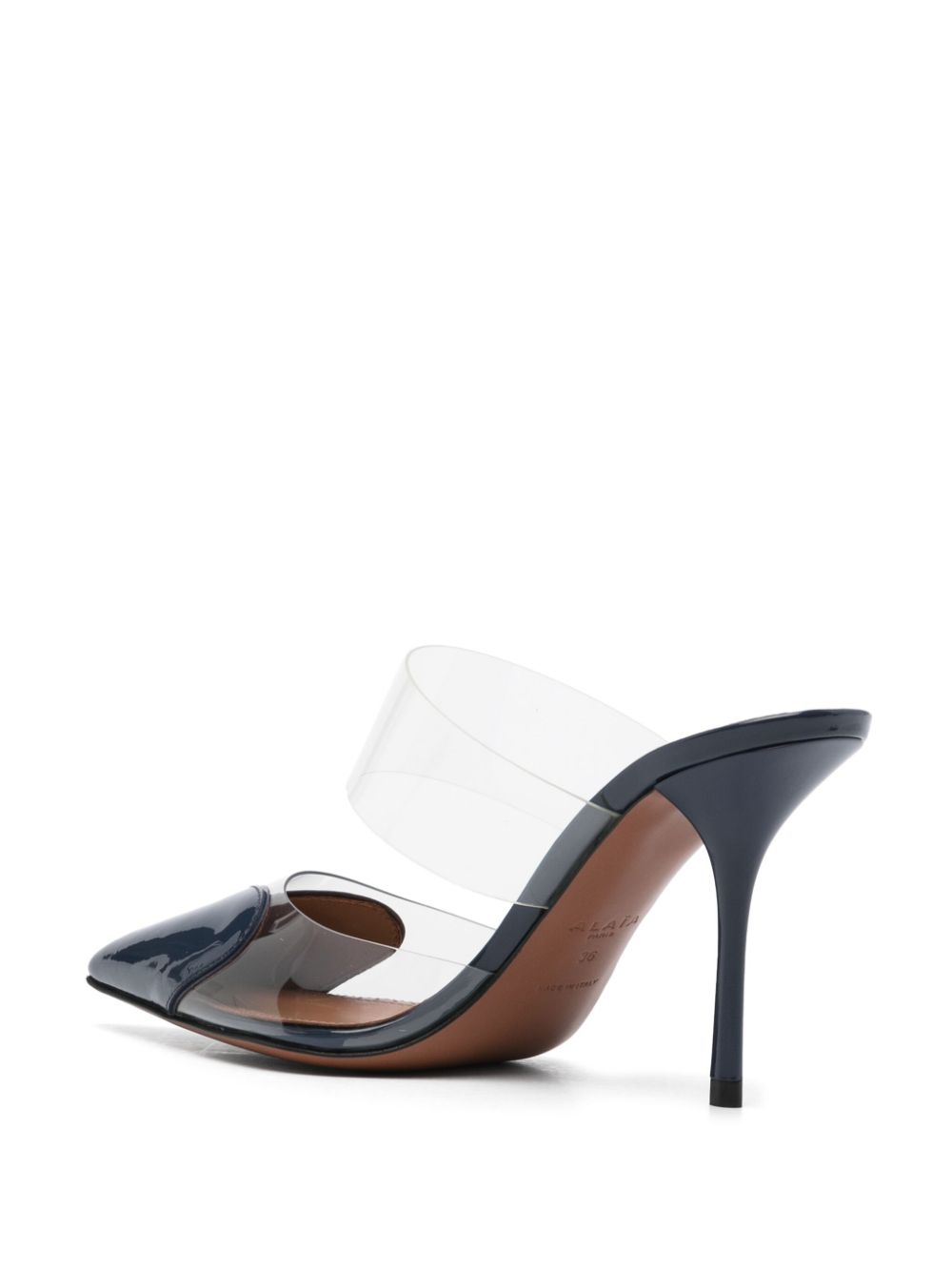 Alaia Blue Patent Leather Panelled Sandals with Heart Detail image 2