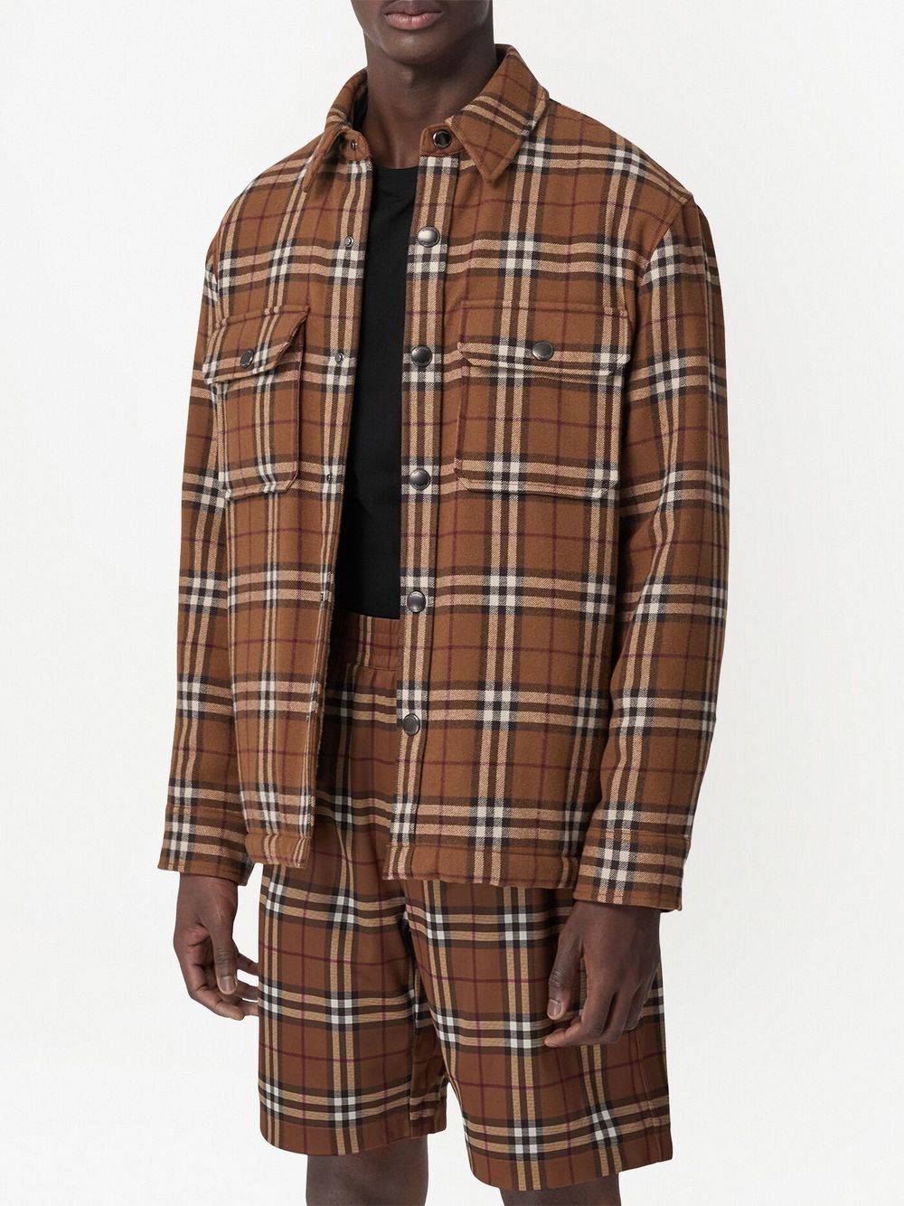 Vintage Check Burberry Brown Wool Blend Jacket image 3