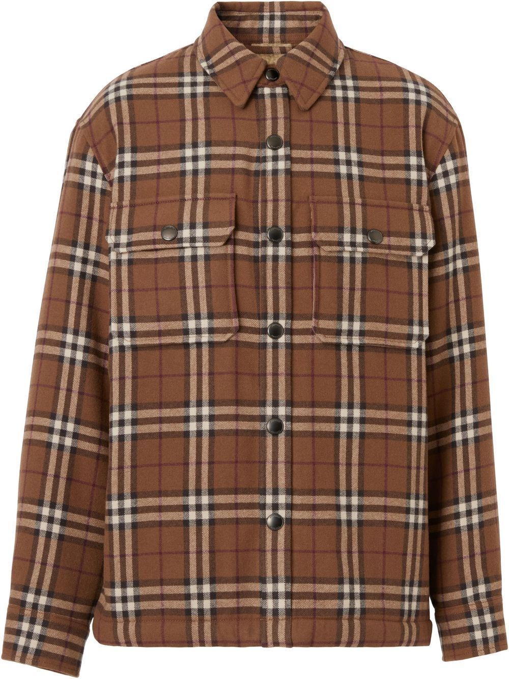 Vintage Check Burberry Brown Wool Blend Jacket image 0