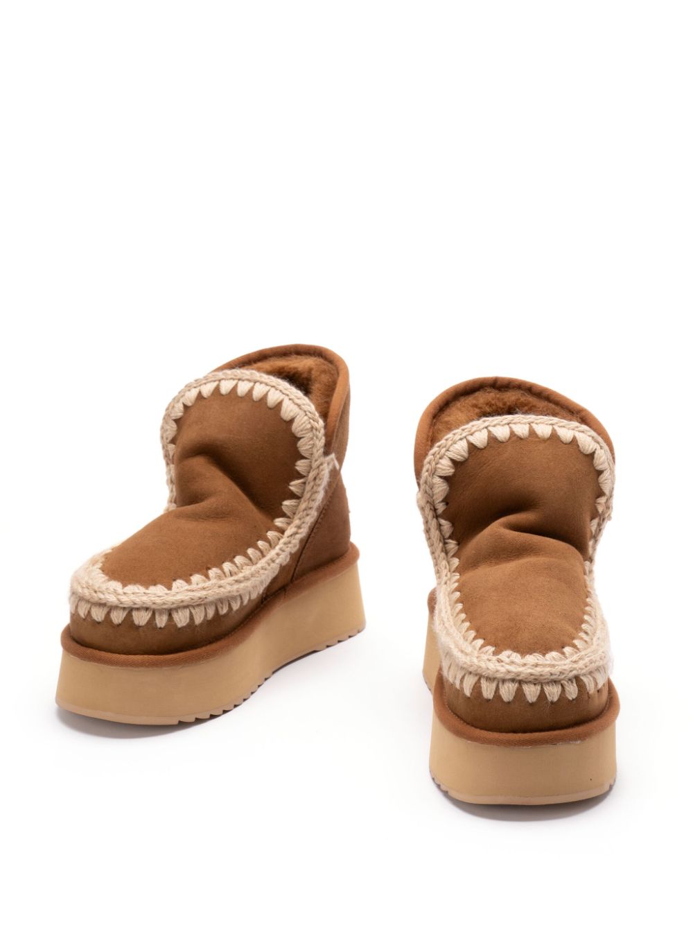 SLEEKEO Mou Boots Leather Brown Suede Slip-On Platform image 1