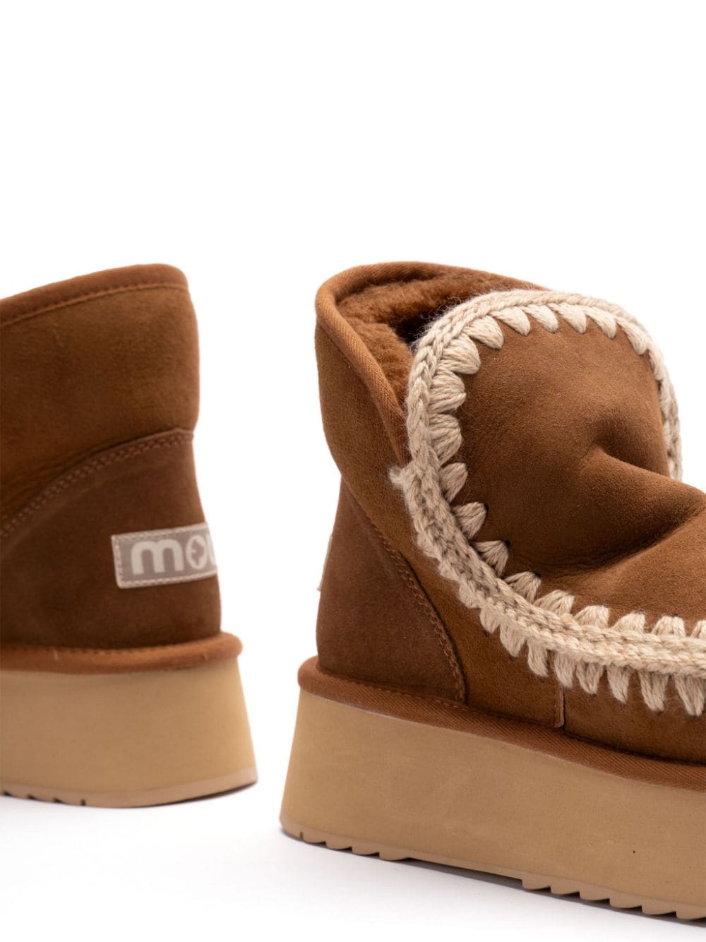 SLEEKEO Mou Boots Leather Brown Suede Slip-On Platform image 4