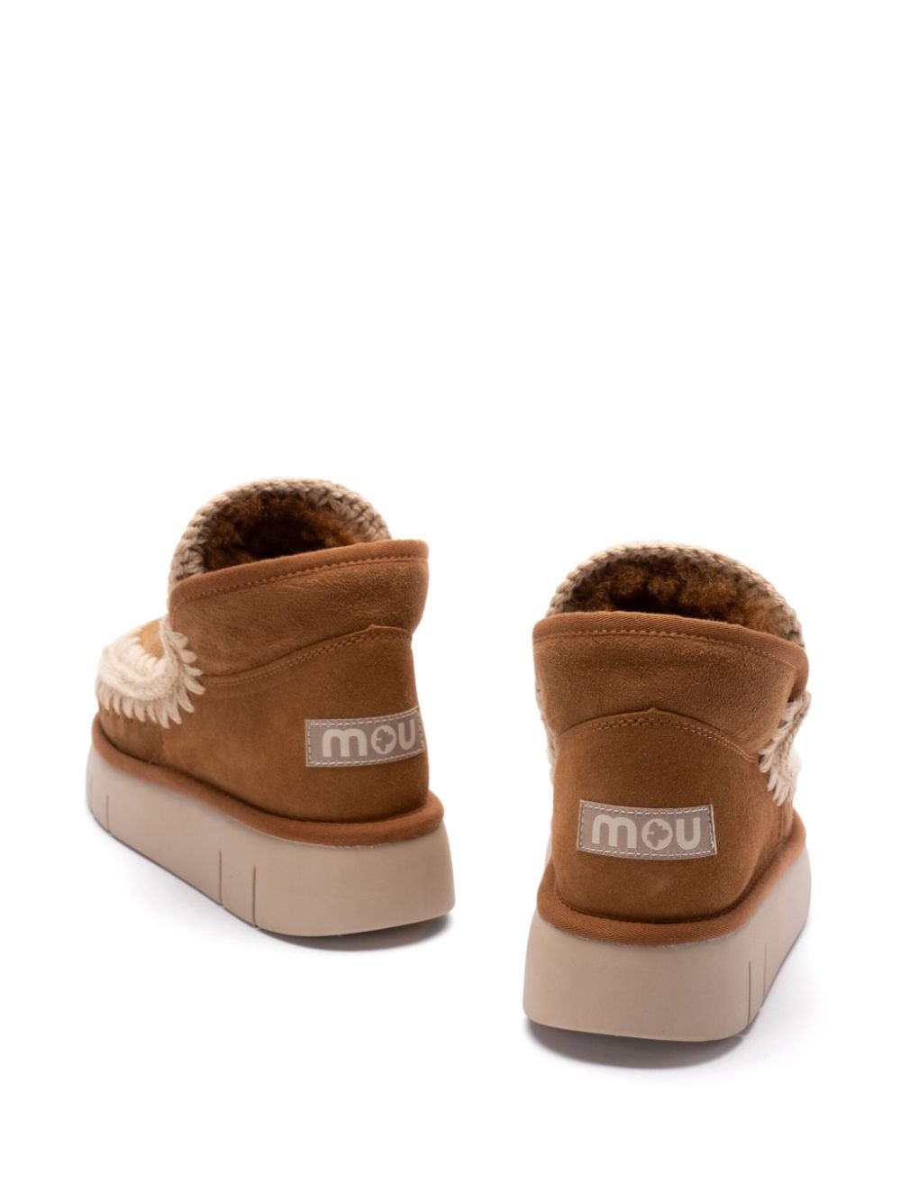 SLEEKEO Mou Boots - Brown Suede Shearling Ankle Boots image 4