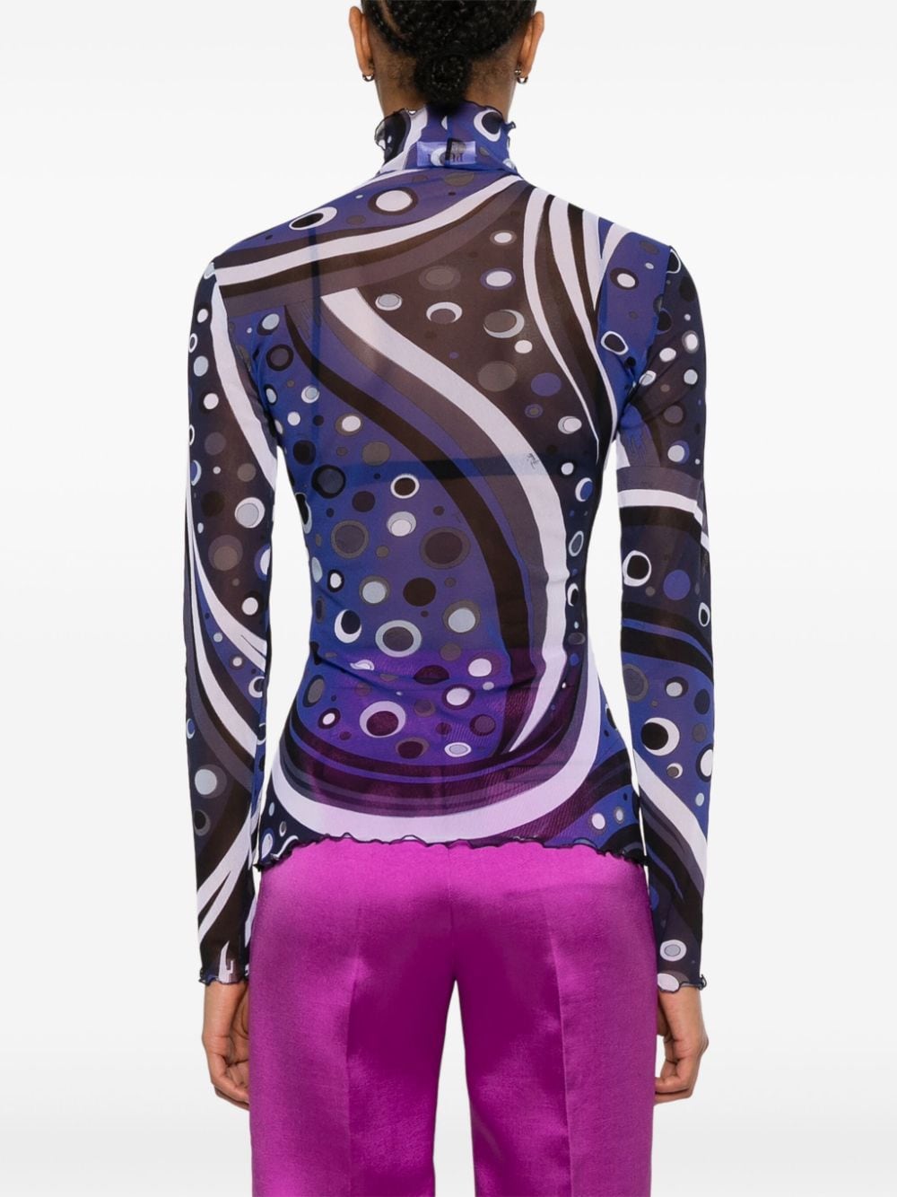 Pucci Blue Tulle Sweater with Graphic Print image 2