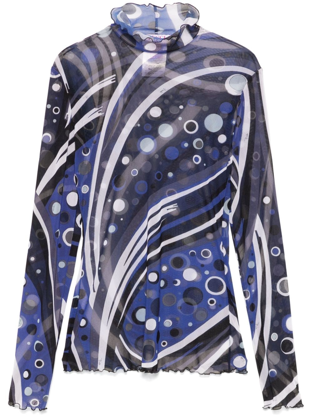 Pucci Blue Tulle Sweater with Graphic Print image 0