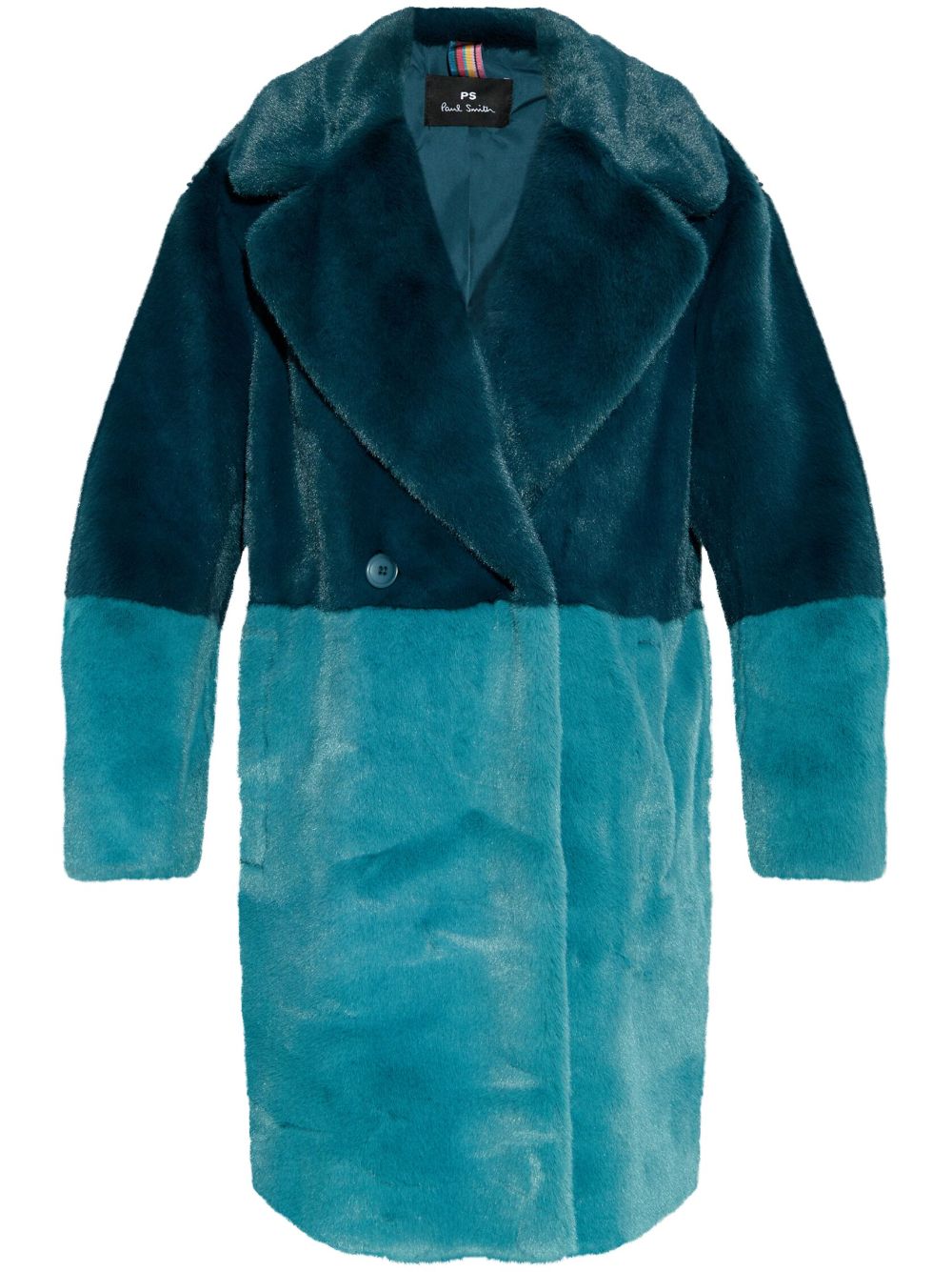 Paul Smith Men's Green Faux Fur Double-Breasted Coat image 0