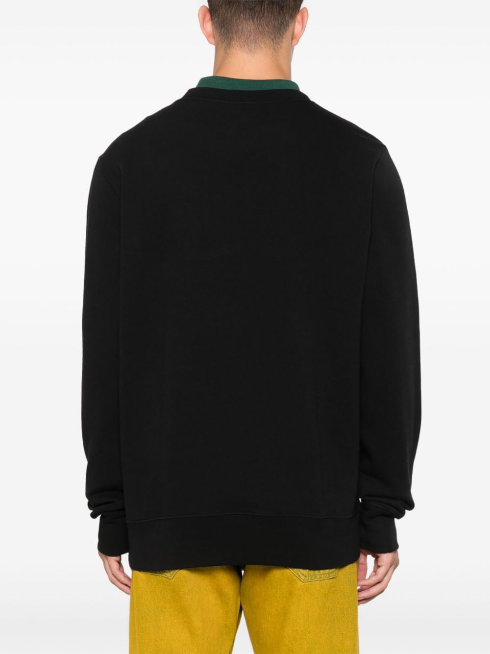 Paul Smith Black Organic Cotton Cycling Caps Print Crewneck Sweater image 4