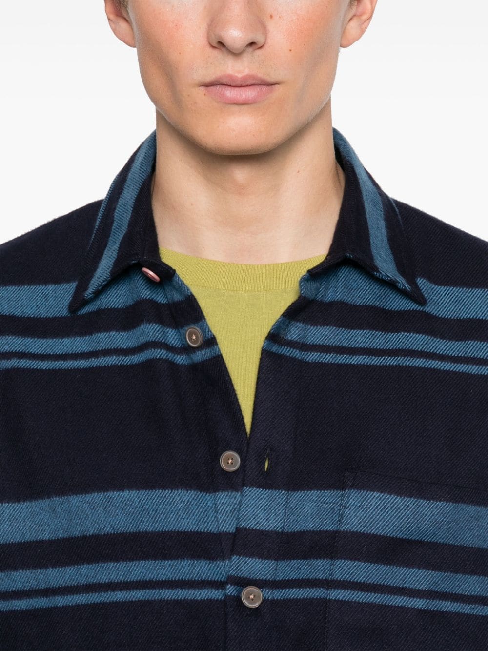 Paul Smith Men's Blue Stripe Flannel Shirt image 1