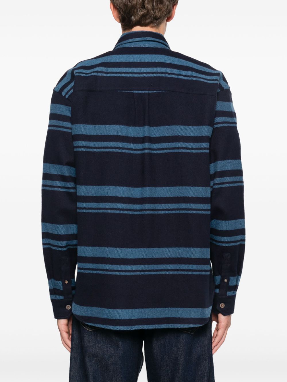 Paul Smith Men's Blue Stripe Flannel Shirt image 2