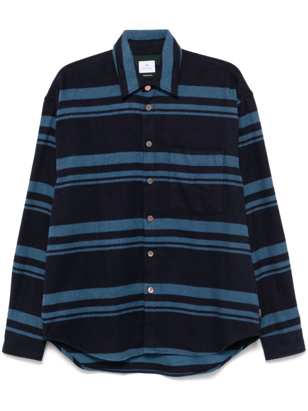 Paul Smith Men's Blue Stripe Flannel Shirt image 0