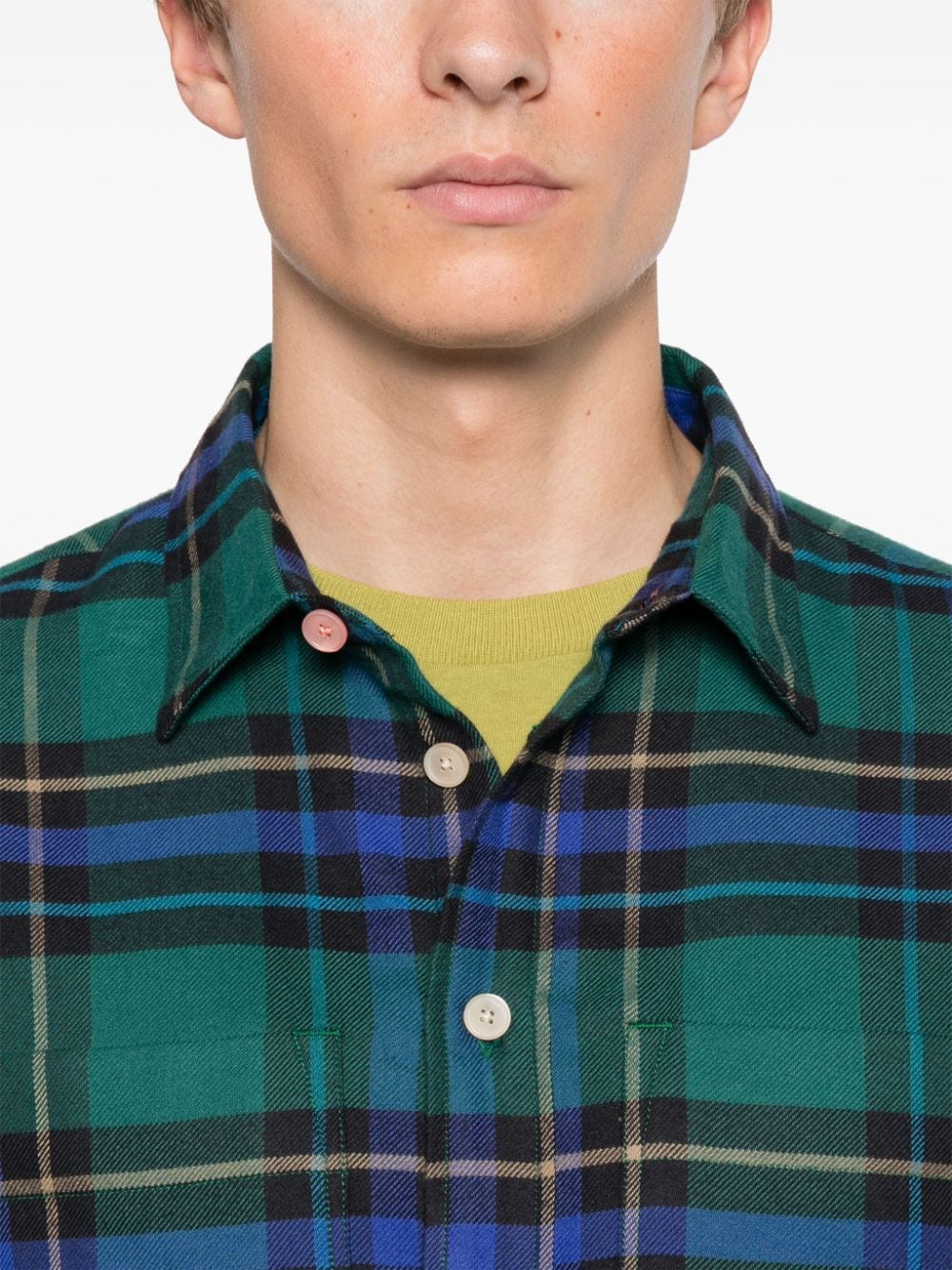 Paul Smith Green Plaid Flannel Shirt image 2