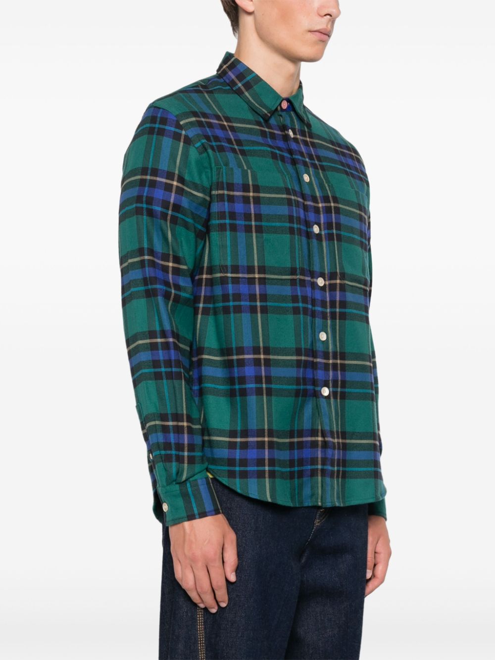 Paul Smith Green Plaid Flannel Shirt image 3