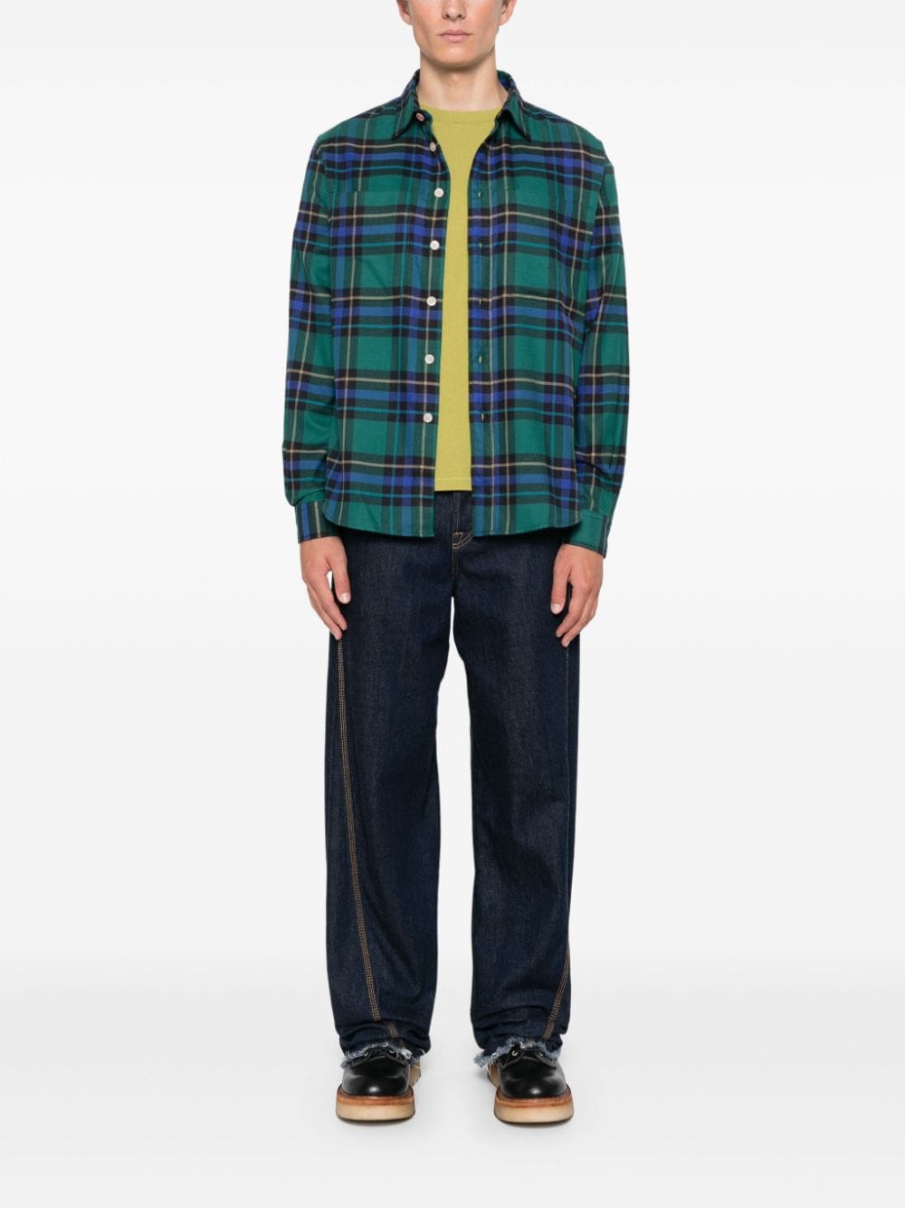 Paul Smith Green Plaid Flannel Shirt image 4