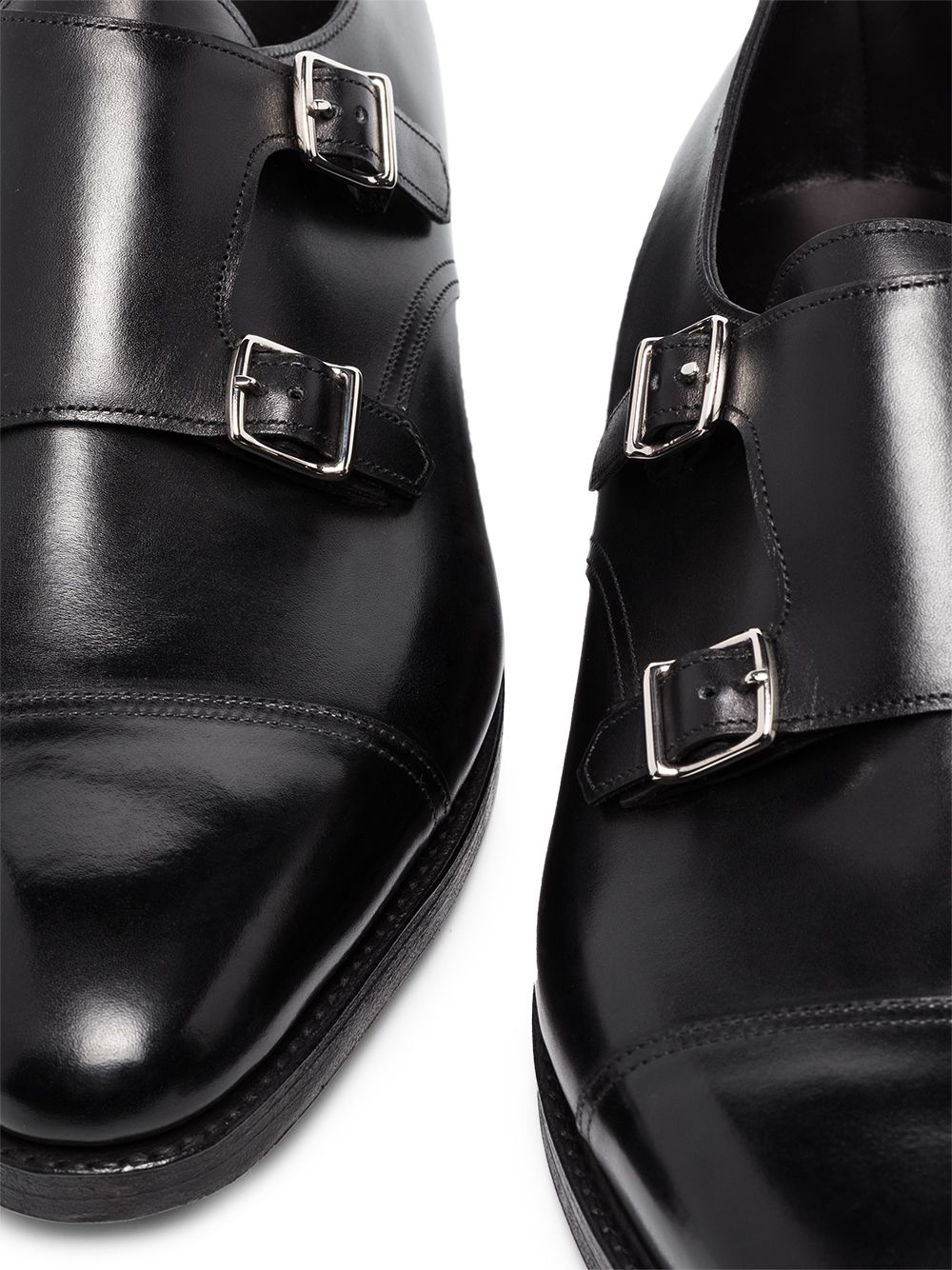 John Lobb Black Leather Monk Strap Boots image 2