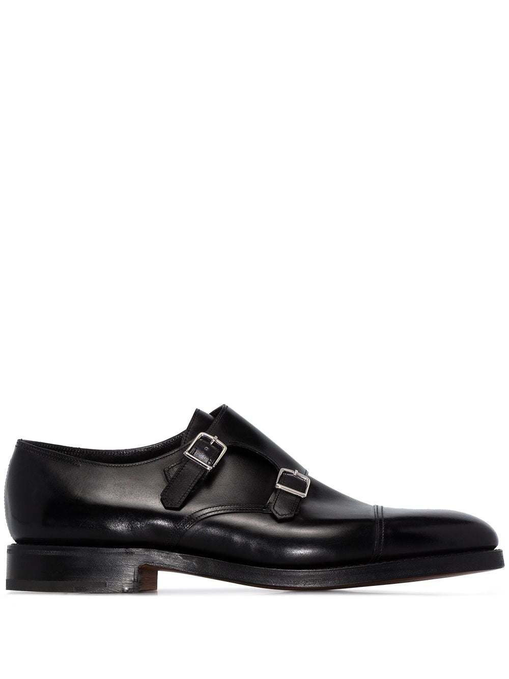 John Lobb Black Leather Monk Strap Boots image 0