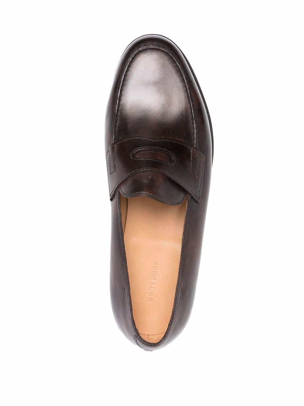 John Lobb Men's Dark Brown Leather Flat Shoes image 2