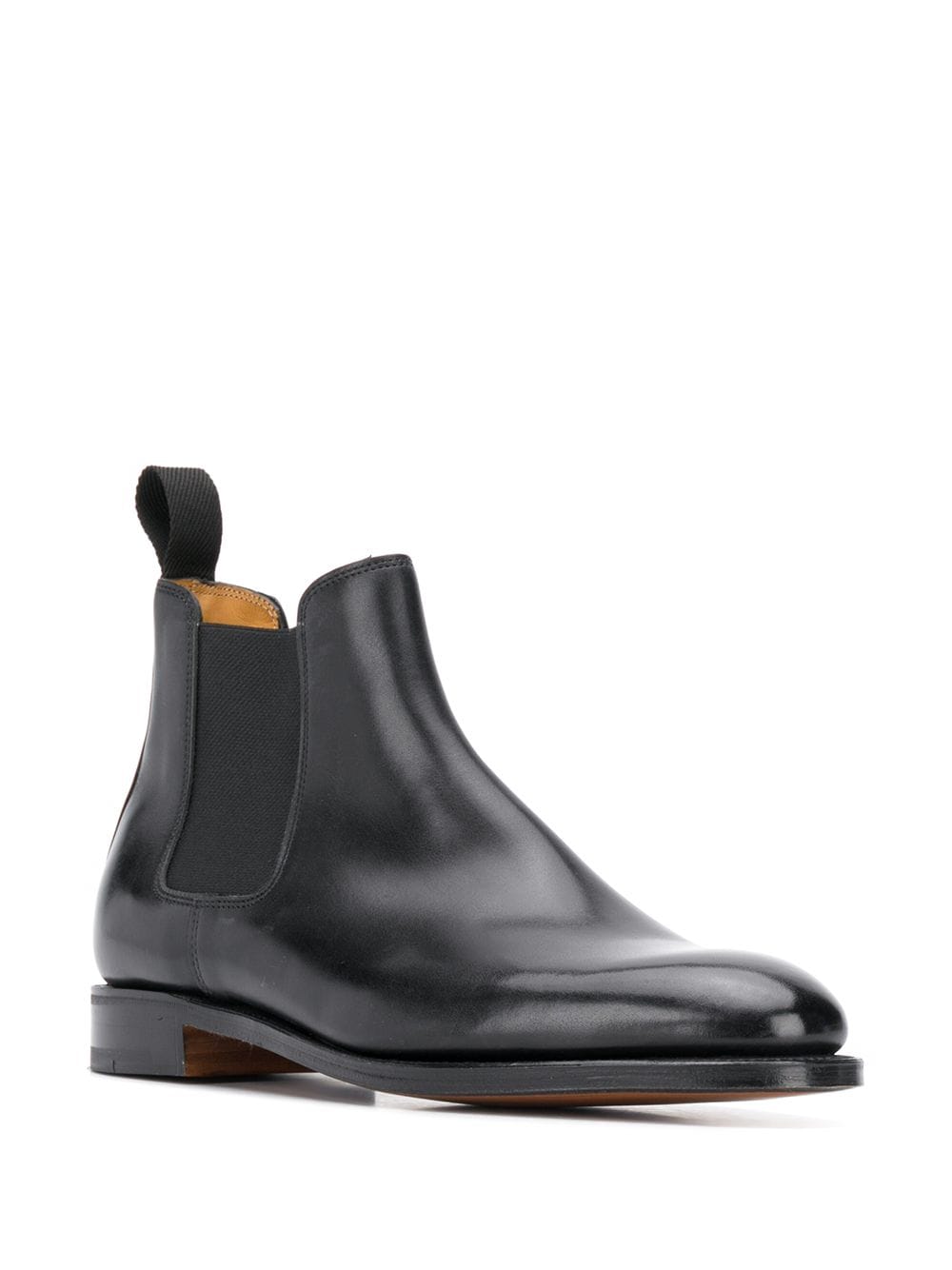 John Lobb Black Leather Boots with Elasticated Panel image 3