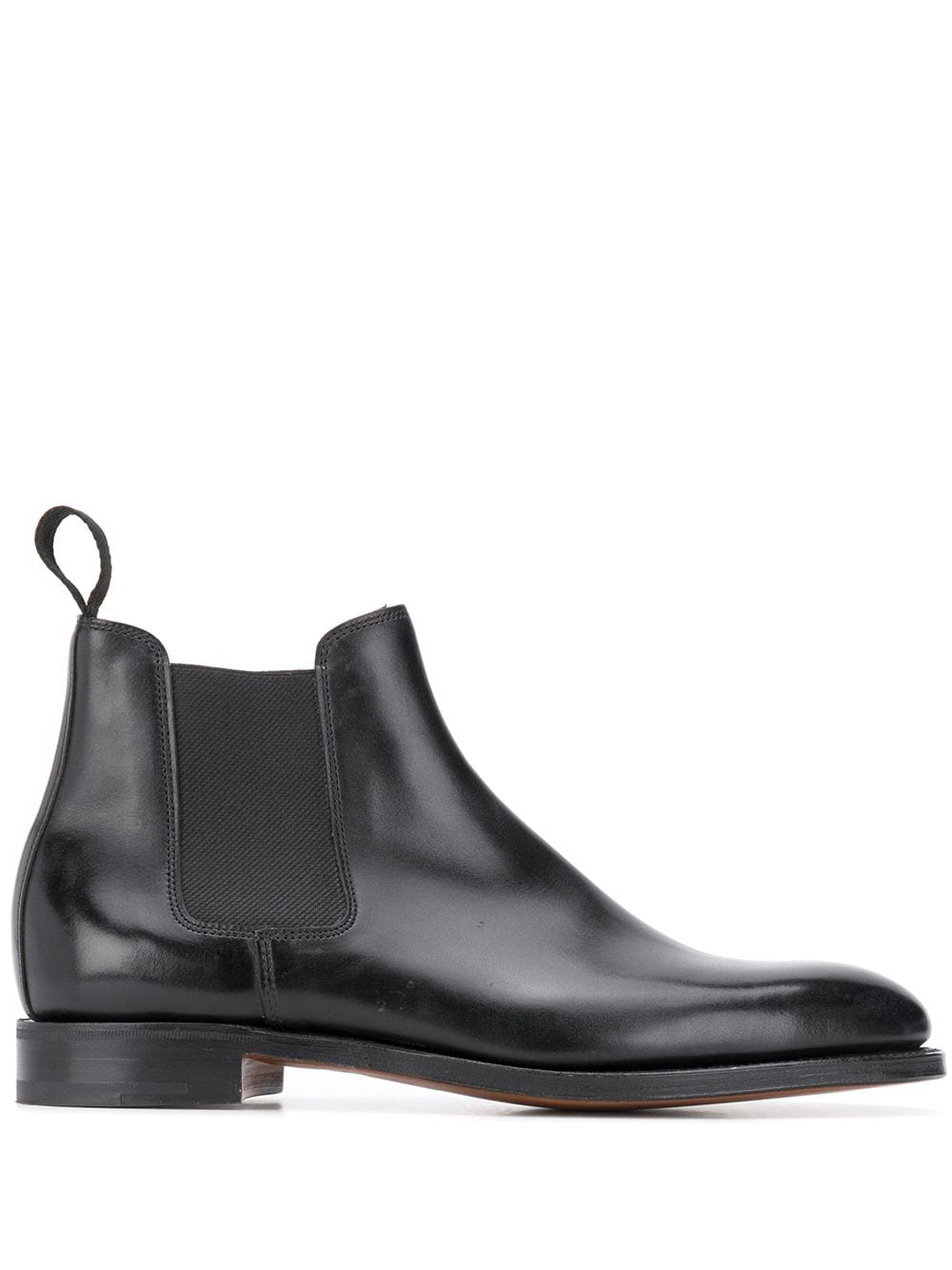 John Lobb Black Leather Boots with Elasticated Panel image 0