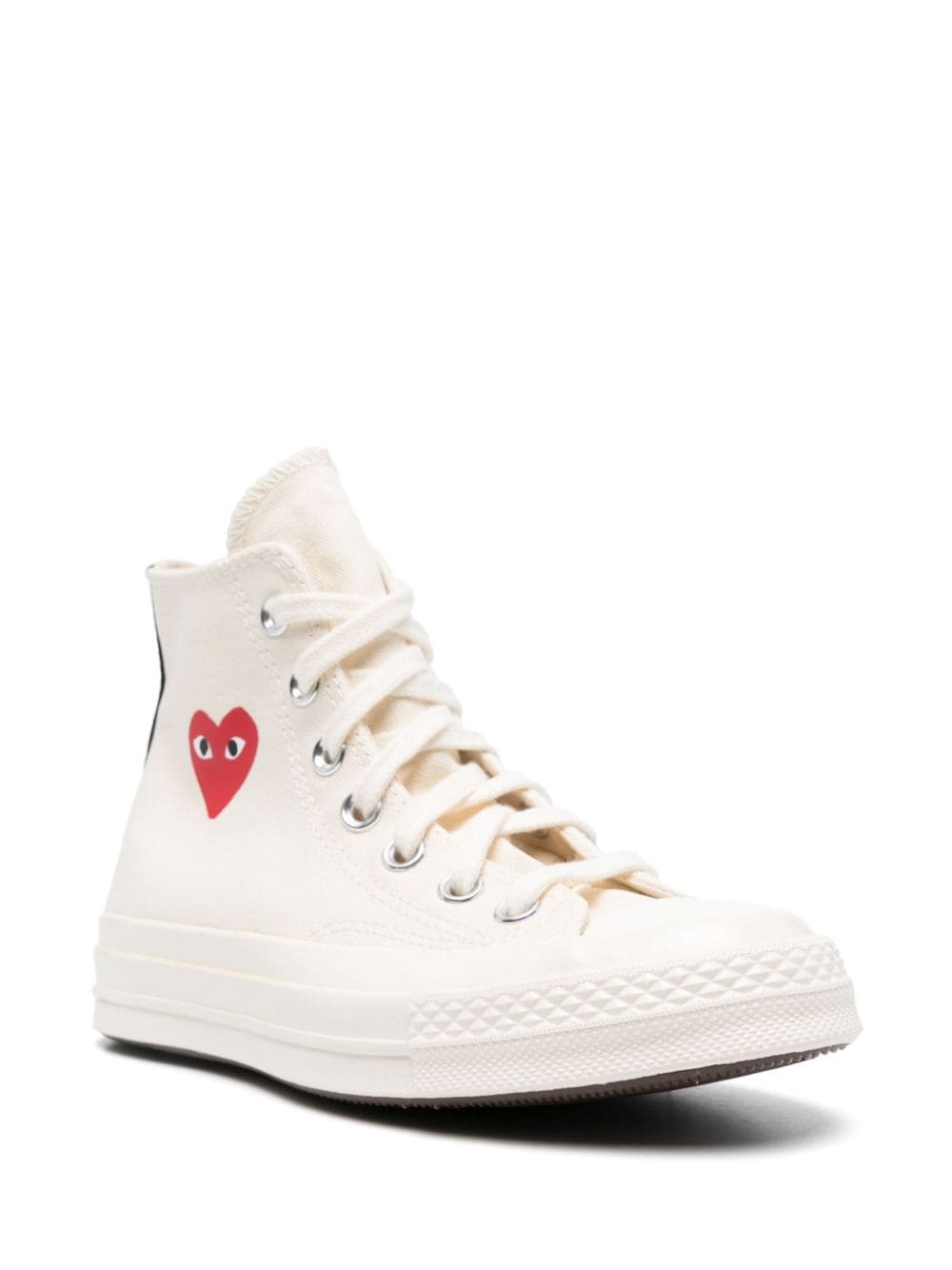 Comme des Garçons Beige Canvas Low-Top Sneakers image 2