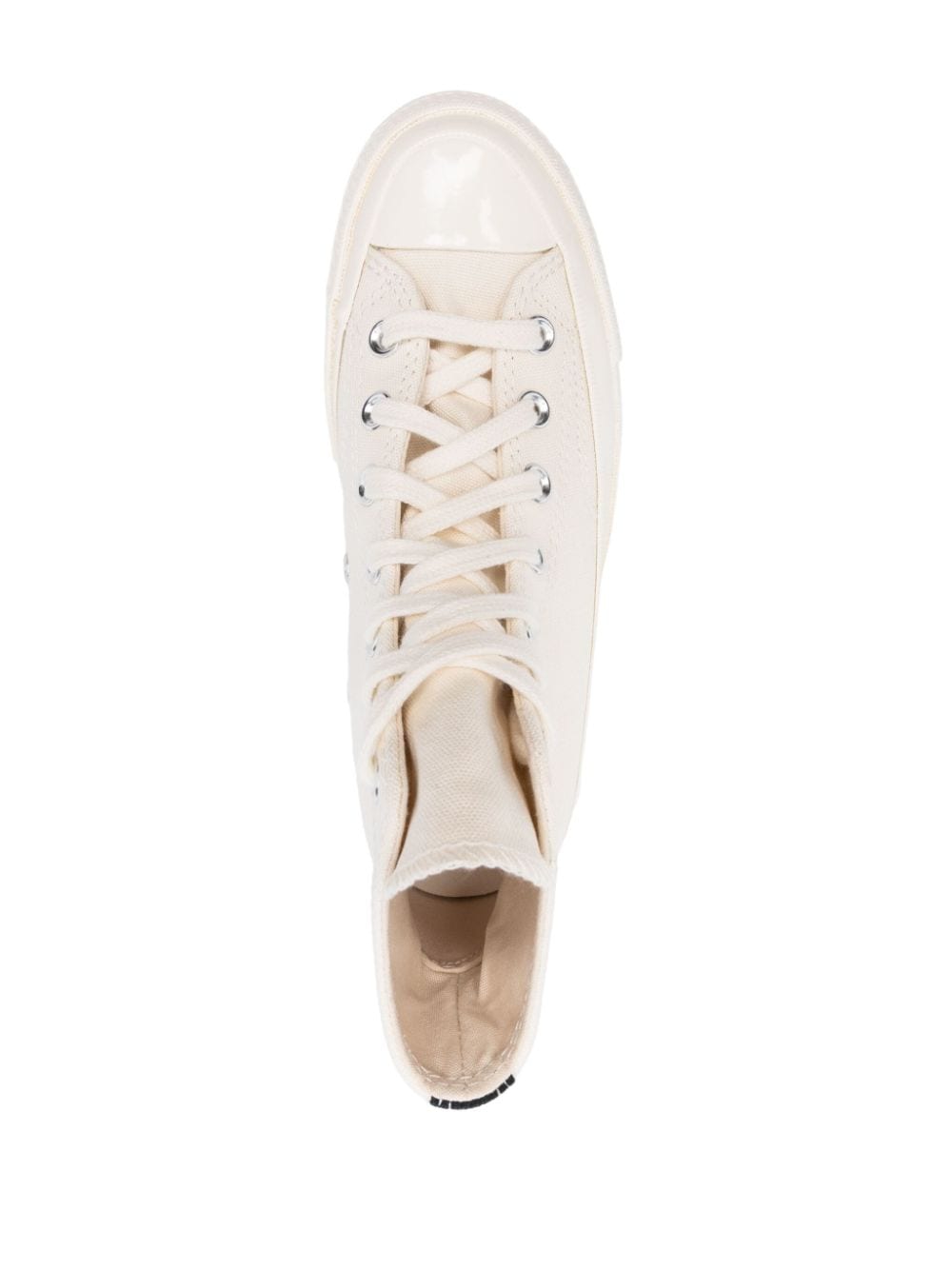 Comme des Garçons Beige Canvas Low-Top Sneakers image 3