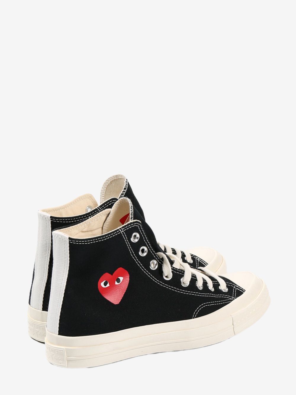 Comme des Garçons Play Black Canvas Low Top Sneakers image 1