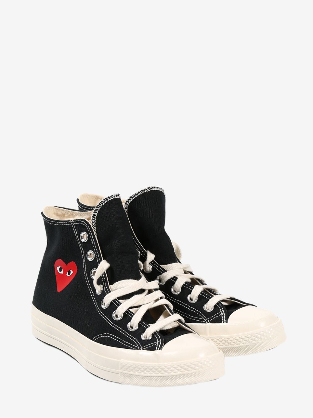 Comme des Garçons Play Black Canvas Low Top Sneakers image 2