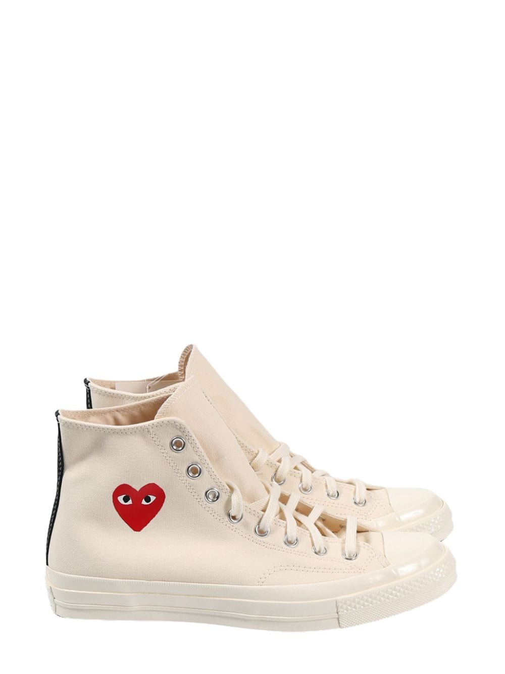 Comme des Garçons Play Converse Low Top Beige Canvas Sneakers image 0