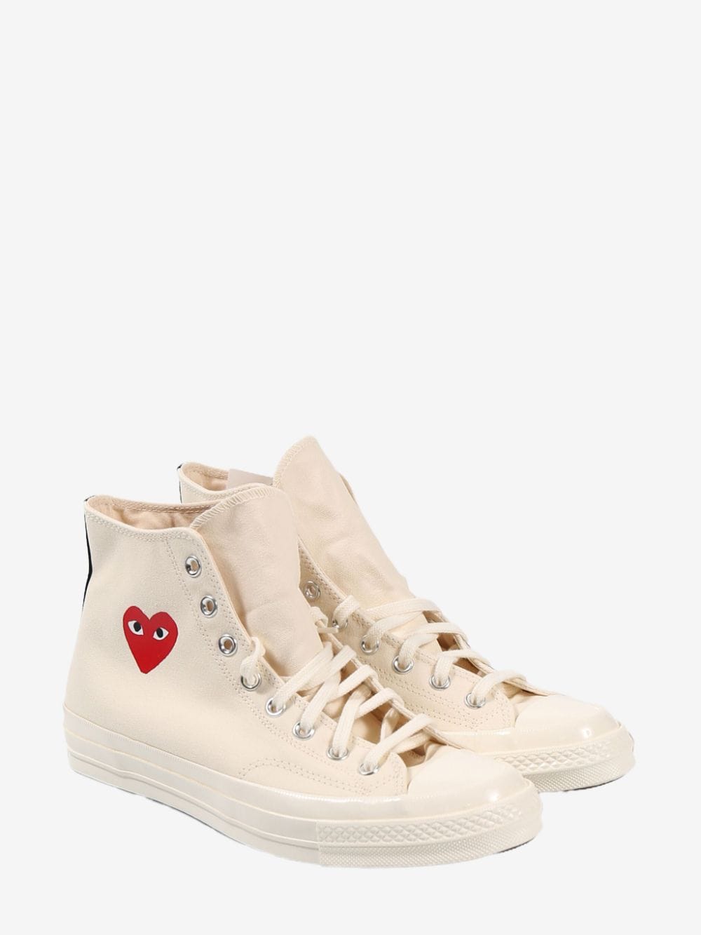 Comme des Garçons Play Converse Low Top Beige Canvas Sneakers image 1