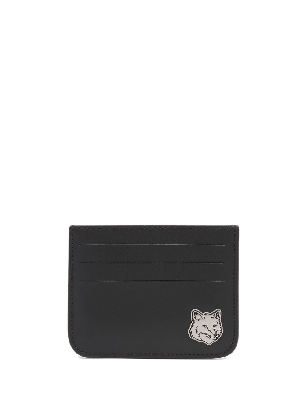 MAISON KITSUNÉ Fox Patch Leather Wallet - Black image 0