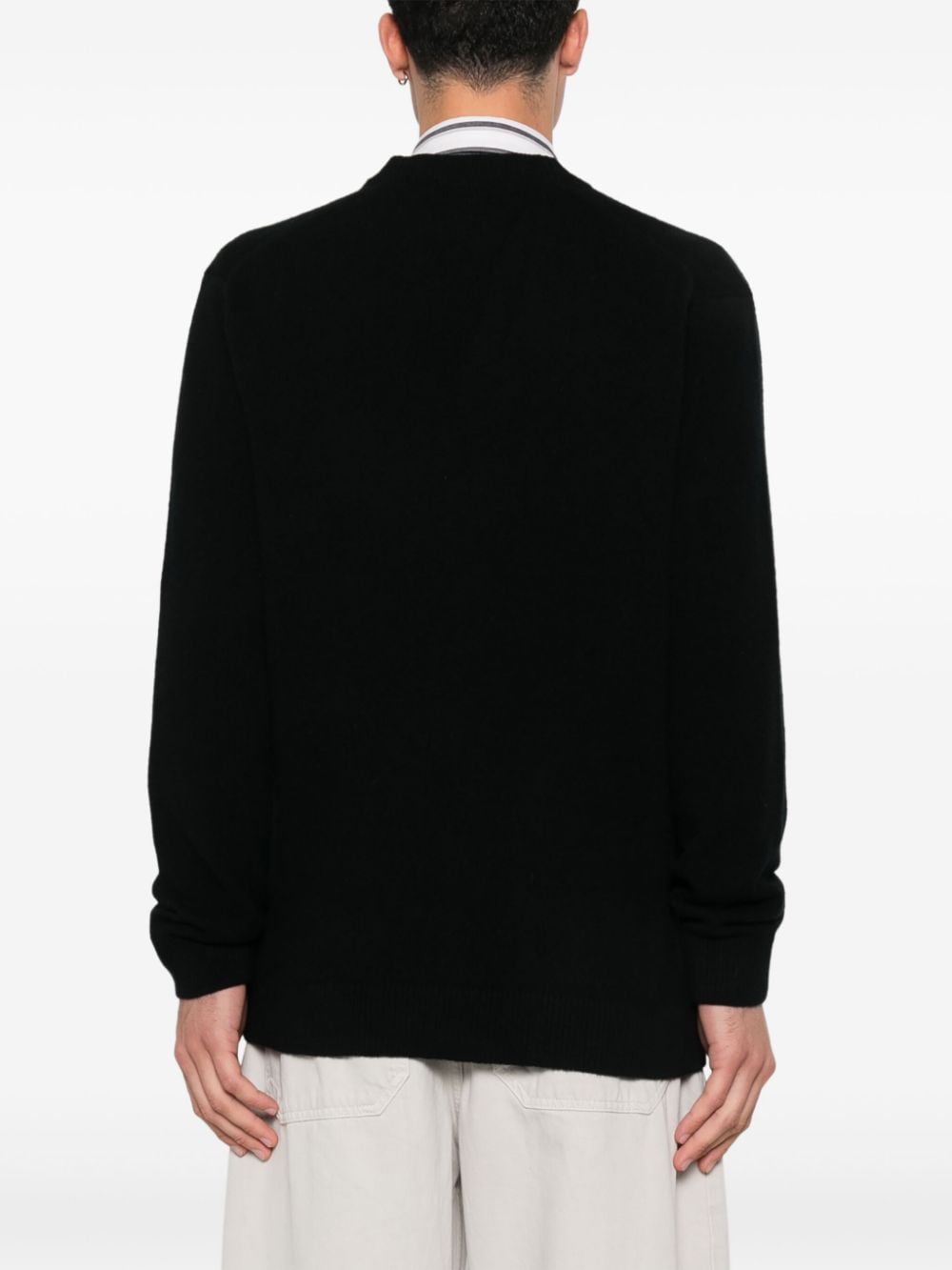 MAISON KITSUNÉ Fox Head Patch Wool Sweater - Black image 2