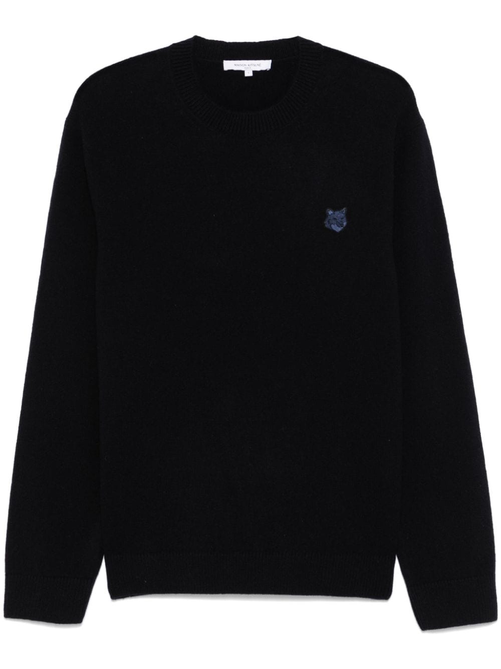 MAISON KITSUNÉ Fox Head Patch Wool Sweater - Blue image 0