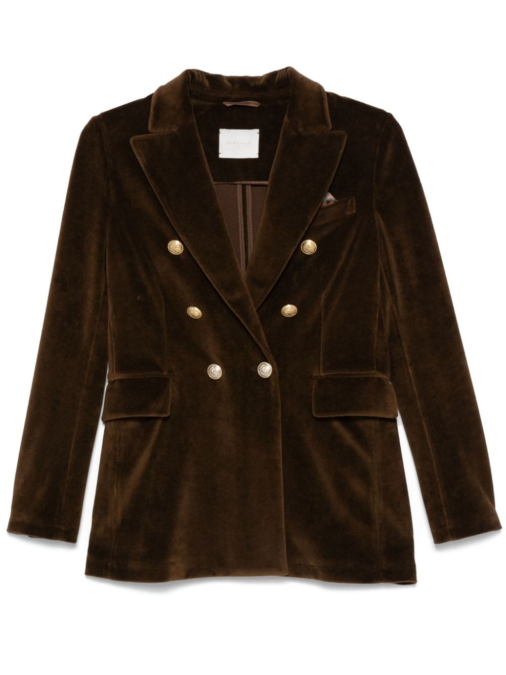 Circolo 1901 Brown Velour Double-Breasted Jacket image 0